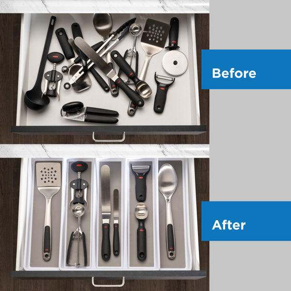 Rebrilliant Kubetz Adjustable Kitchen Utensils Drawer Organizer Wayfair